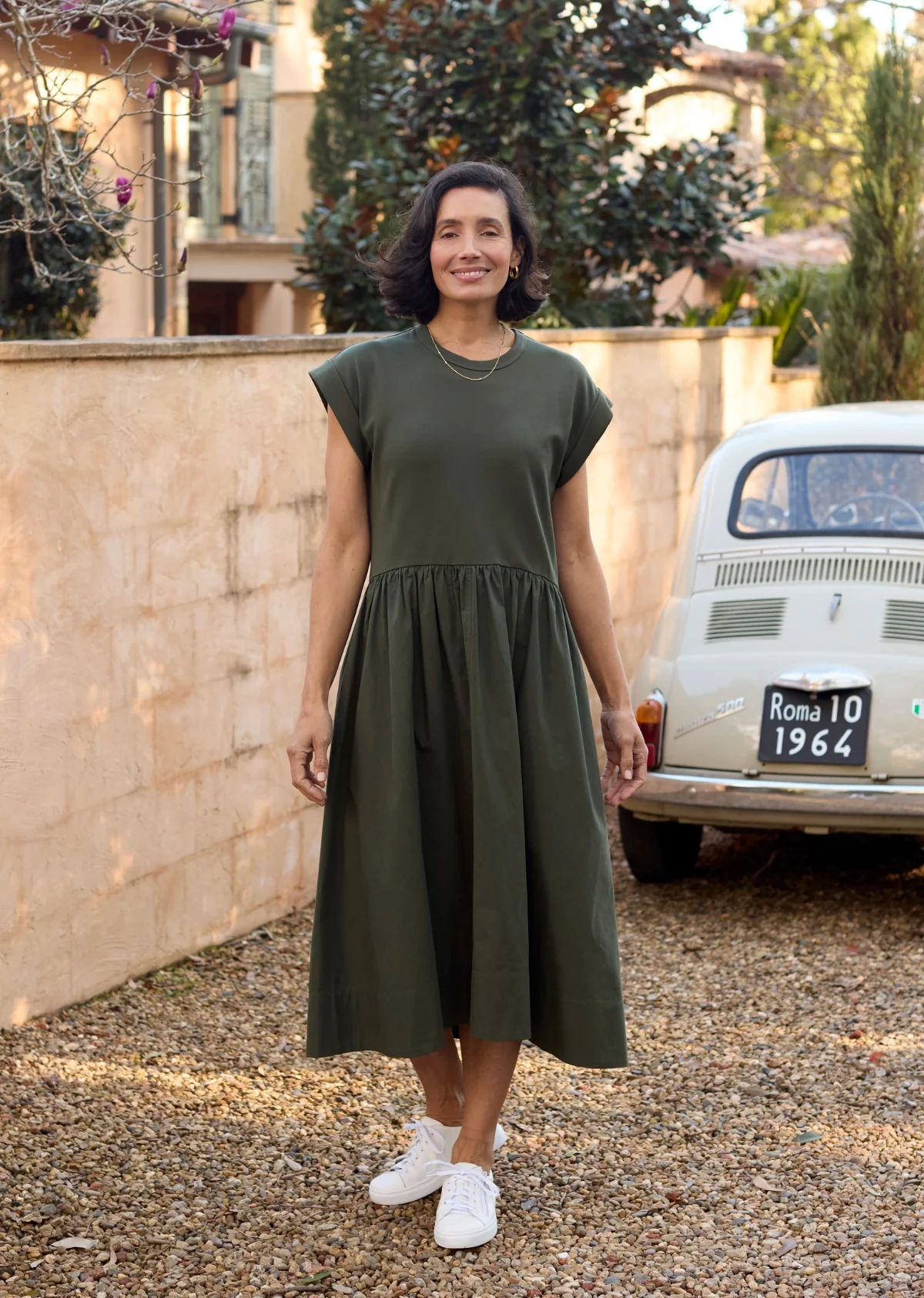 GRETA MIDI DRESS - KHAKI - Image 6