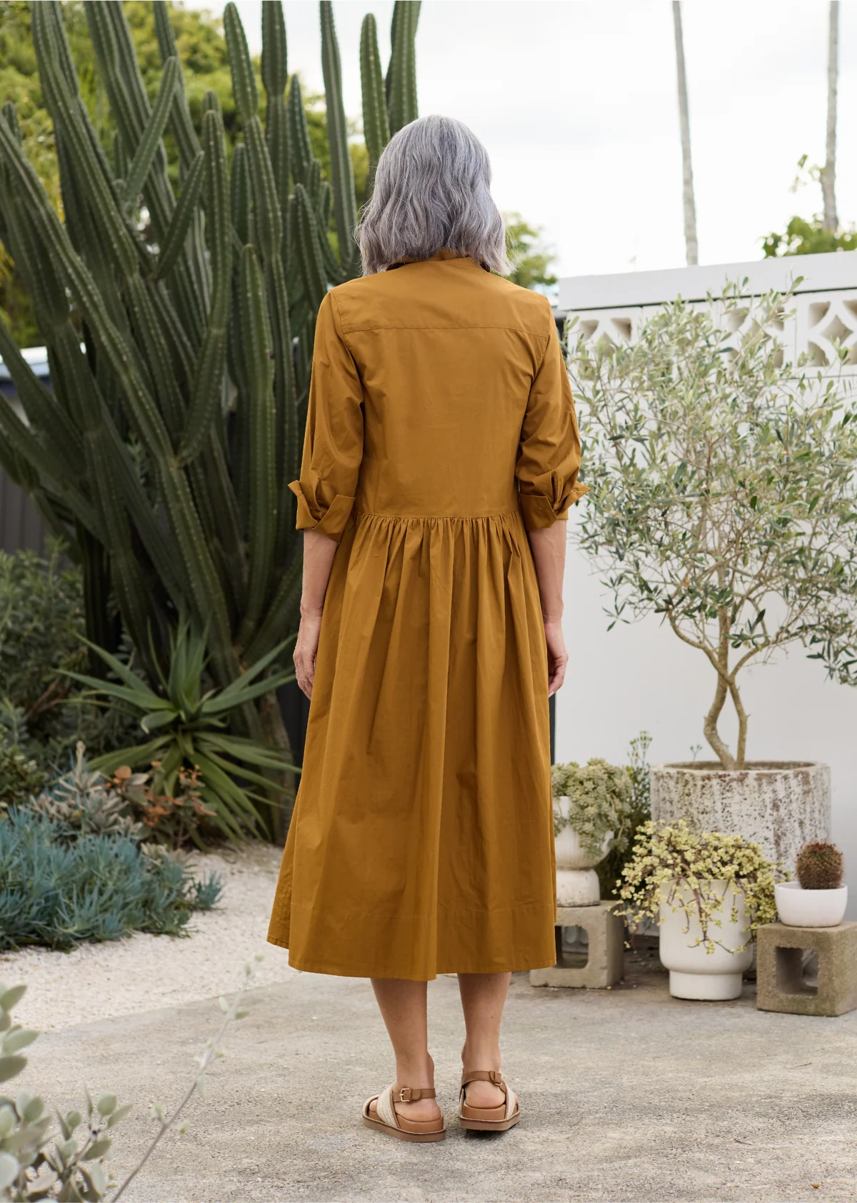 SUSIE SHIRTDRESS - DEEP MUSTARD - PETITE - Image 6